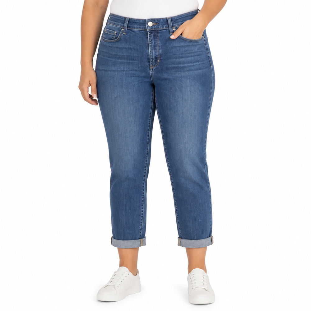 NYDJ Alina Convertible Ankle Stretch Medium Blue Jeans Not Your Daughters 10